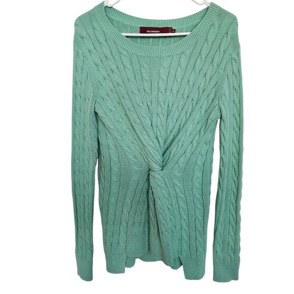 Sies Marjan Cable Knit Twist Sweater Mint Green S Cozycore Designer - Picture 1 of 7